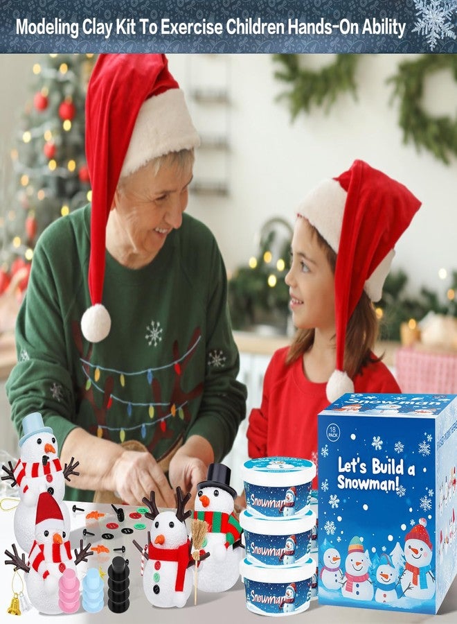 Zaycca 18Pack Build Snowman Kit,Stocking Stuffers for Kids,Christmas Crafts For Kids DIY,Christmas Craft Gifts with Air-Dry Modeling Clay, Creative Toys for Christmas Games & Holiday Fun for Boys Girls - Image 5